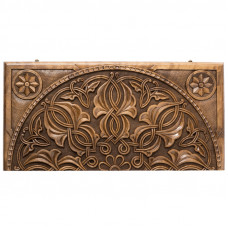 Нарды резные "Орнамент" с цельным рисунком орех